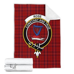 Scottish Rose of Kilravock Clan Tartan Blanket with Family Crest Tartan Plaid Sherpa Blanket Scottish Plaid Tartan Plaid - ScotsTee - scotstee.com