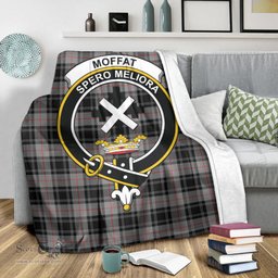 Scottish Moffat Modern Clan Tartan Blanket with Family Crest Tartan Plaid Sherpa Blanket Scottish Plaid Tartan Plaid - ScotsTee - scotstee.com