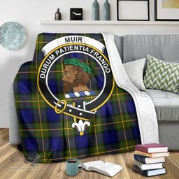 Scottish Muir Clan Tartan Blanket with Family Crest Tartan Plaid Sherpa Blanket Scottish Plaid Tartan Plaid - ScotsTee - scotstee.com