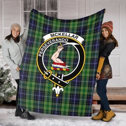 Scottish McKellar Clan Tartan Blanket with Family Crest Tartan Plaid Sherpa Blanket Scottish Plaid Tartan Plaid - ScotsTee - scotstee.com