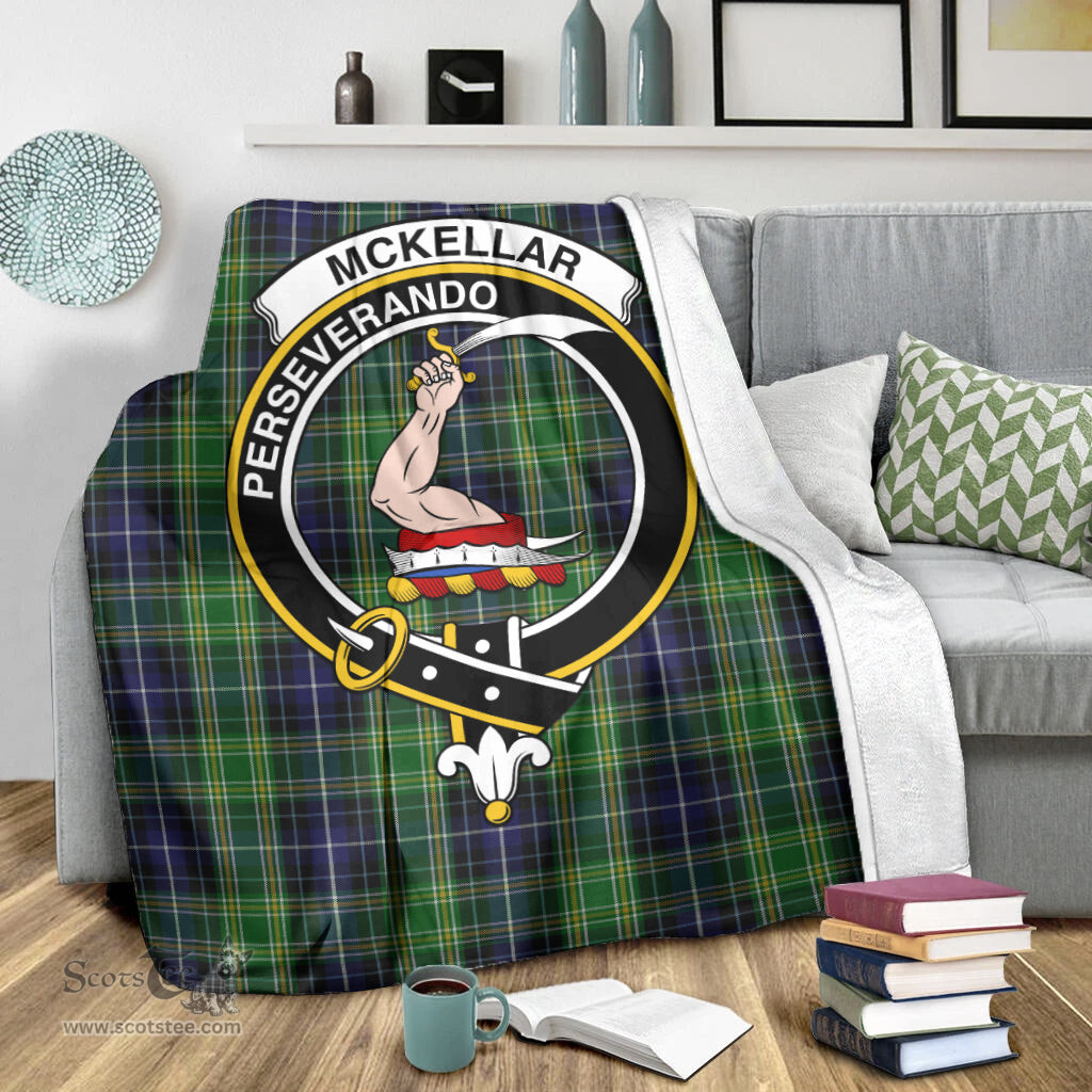 Scottish McKellar Clan Tartan Blanket with Family Crest Tartan Plaid Sherpa Blanket Scottish Plaid Tartan Plaid - ScotsTee - scotstee.com