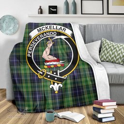 Scottish McKellar Clan Tartan Blanket with Family Crest Tartan Plaid Sherpa Blanket Scottish Plaid Tartan Plaid - ScotsTee - scotstee.com
