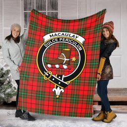 Scottish MacAulay Modern Clan Tartan Blanket with Family Crest Tartan Plaid Sherpa Blanket Scottish Plaid Tartan Plaid - ScotsTee - scotstee.com