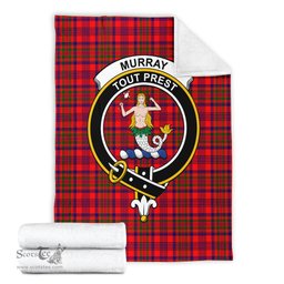 Scottish Murray of Tulloch Modern Clan Tartan Blanket with Family Crest Tartan Plaid Sherpa Blanket Scottish Plaid Tartan Plaid - ScotsTee - scotstee.com