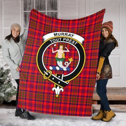 Scottish Murray of Tulloch Modern Clan Tartan Blanket with Family Crest Tartan Plaid Sherpa Blanket Scottish Plaid Tartan Plaid - ScotsTee - scotstee.com