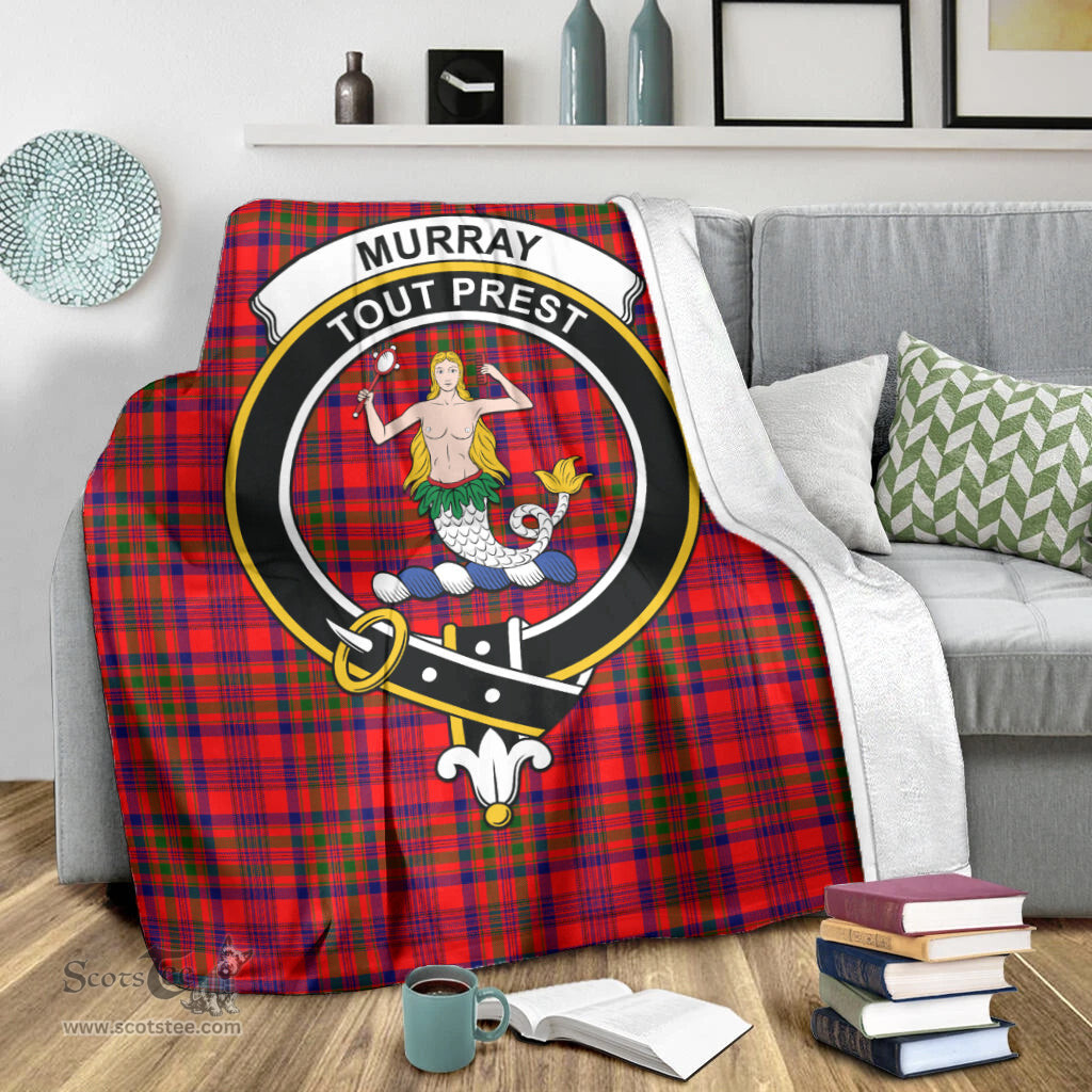 Scottish Murray of Tulloch Modern Clan Tartan Blanket with Family Crest Tartan Plaid Sherpa Blanket Scottish Plaid Tartan Plaid - ScotsTee - scotstee.com