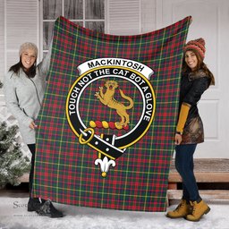 Scottish MacKintosh Hunting Modern Clan Tartan Blanket with Family Crest Tartan Plaid Sherpa Blanket Scottish Plaid Tartan Plaid - ScotsTee - scotstee.com