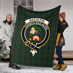 Scottish MacAlpin Clan Tartan Blanket with Family Crest Tartan Plaid Sherpa Blanket Scottish Plaid Tartan Plaid - ScotsTee - scotstee.com