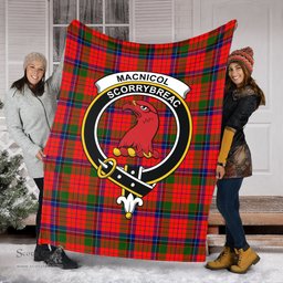 Scottish MacNicol of Scorrybreac Clan Tartan Blanket with Family Crest Tartan Plaid Sherpa Blanket Scottish Plaid Tartan Plaid - ScotsTee - scotstee.com