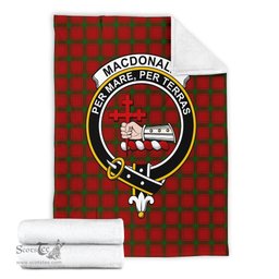Scottish MacDonald of Sleat Clan Tartan Blanket with Family Crest Tartan Plaid Sherpa Blanket Scottish Plaid Tartan Plaid - ScotsTee - scotstee.com