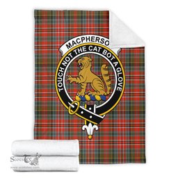 Scottish MacPherson Weathered Clan Tartan Blanket with Family Crest Tartan Plaid Sherpa Blanket Scottish Plaid Tartan Plaid - ScotsTee - scotstee.com