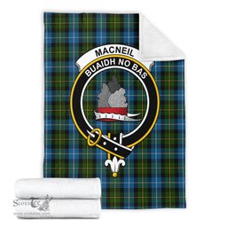 Scottish MacNeil of Barra Clan Tartan Blanket with Family Crest Tartan Plaid Sherpa Blanket Scottish Plaid Tartan Plaid - ScotsTee - scotstee.com