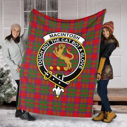 Scottish MacIntosh Modern Clan Tartan Blanket with Family Crest Tartan Plaid Sherpa Blanket Scottish Plaid Tartan Plaid - ScotsTee - scotstee.com
