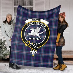 Scottish Nevoy Clan Tartan Blanket with Family Crest Tartan Plaid Sherpa Blanket Scottish Plaid Tartan Plaid - ScotsTee - scotstee.com