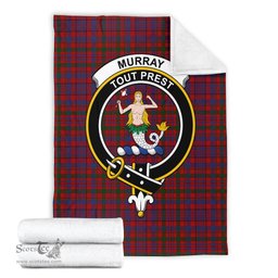 Scottish Murray of Tullibardine Clan Tartan Blanket with Family Crest Tartan Plaid Sherpa Blanket Scottish Plaid Tartan Plaid - ScotsTee - scotstee.com