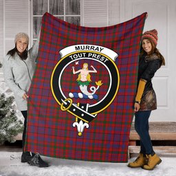 Scottish Murray of Tullibardine Clan Tartan Blanket with Family Crest Tartan Plaid Sherpa Blanket Scottish Plaid Tartan Plaid - ScotsTee - scotstee.com