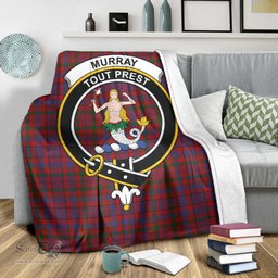 Scottish Murray of Tullibardine Clan Tartan Blanket with Family Crest Tartan Plaid Sherpa Blanket Scottish Plaid Tartan Plaid - ScotsTee - scotstee.com