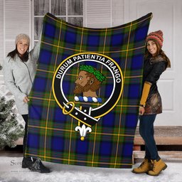 Scottish Moore Clan Tartan Blanket with Family Crest Tartan Plaid Sherpa Blanket Scottish Plaid Tartan Plaid - ScotsTee - scotstee.com