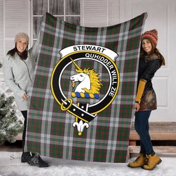 Scottish Stewart of Appin Dress Clan Tartan Blanket with Family Crest Tartan Plaid Sherpa Blanket Scottish Plaid Tartan Plaid - ScotsTee - scotstee.com