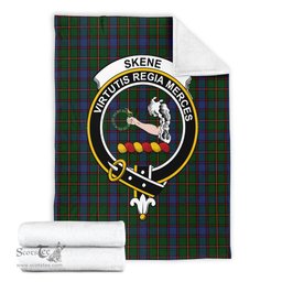 Scottish Skene Clan Tartan Blanket with Family Crest Tartan Plaid Sherpa Blanket Scottish Plaid Tartan Plaid - ScotsTee - scotstee.com