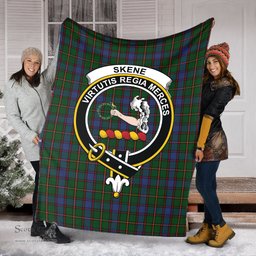Scottish Skene Clan Tartan Blanket with Family Crest Tartan Plaid Sherpa Blanket Scottish Plaid Tartan Plaid - ScotsTee - scotstee.com