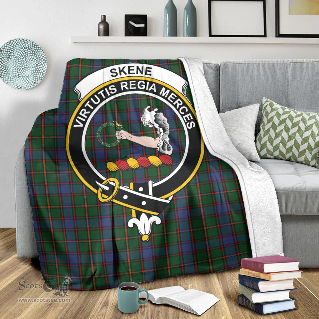 Scottish Skene Clan Tartan Blanket with Family Crest Tartan Plaid Sherpa Blanket Scottish Plaid Tartan Plaid - ScotsTee - scotstee.com