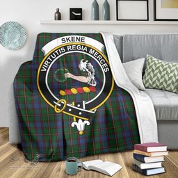 Scottish Skene Clan Tartan Blanket with Family Crest Tartan Plaid Sherpa Blanket Scottish Plaid Tartan Plaid - ScotsTee - scotstee.com