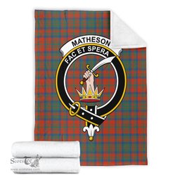 Scottish Matheson Ancient Clan Tartan Blanket with Family Crest Tartan Plaid Sherpa Blanket Scottish Plaid Tartan Plaid - ScotsTee - scotstee.com