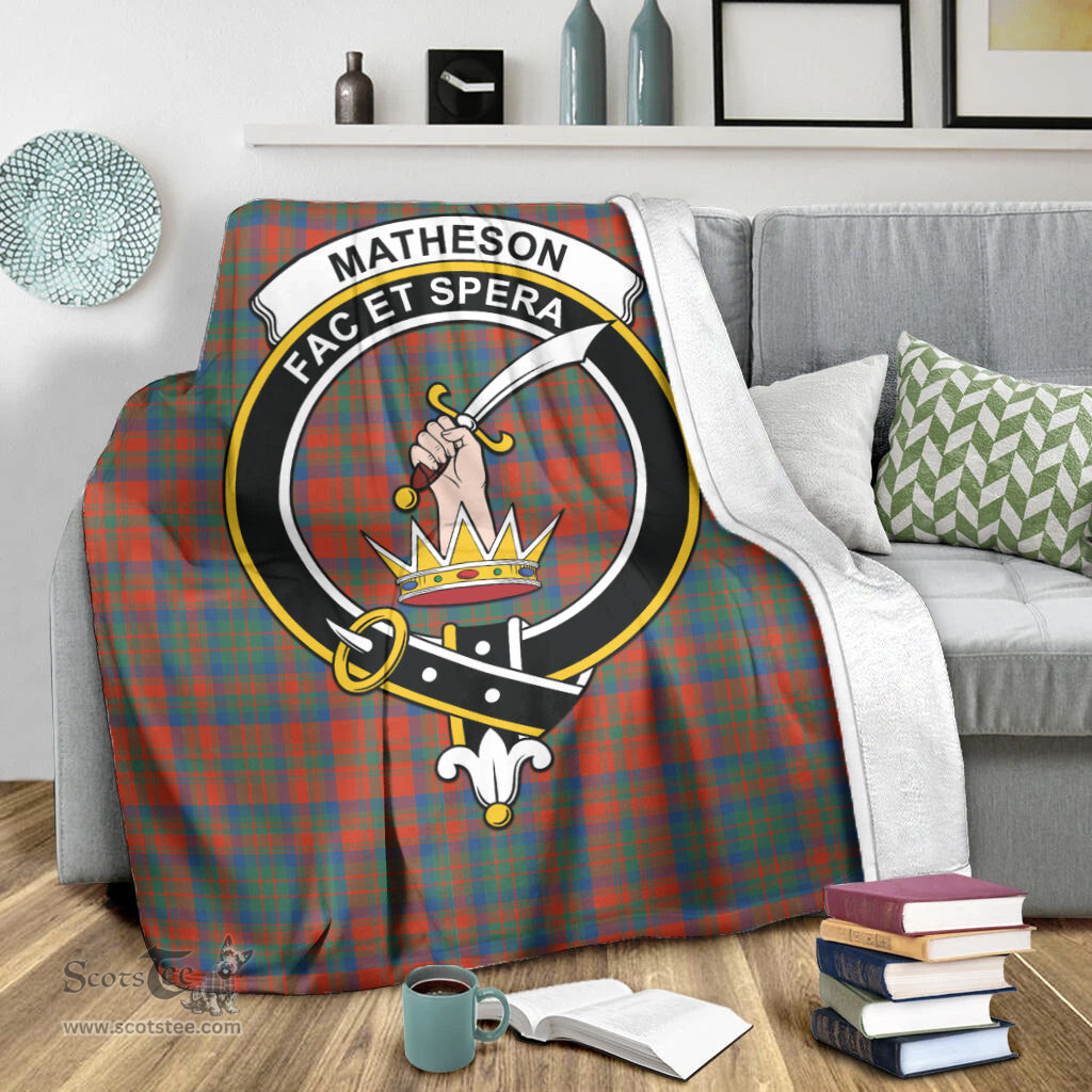 Scottish Matheson Ancient Clan Tartan Blanket with Family Crest Tartan Plaid Sherpa Blanket Scottish Plaid Tartan Plaid - ScotsTee - scotstee.com