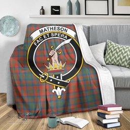 Scottish Matheson Ancient Clan Tartan Blanket with Family Crest Tartan Plaid Sherpa Blanket Scottish Plaid Tartan Plaid - ScotsTee - scotstee.com
