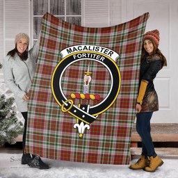 Scottish MacAlister Dress Clan Tartan Blanket with Family Crest Tartan Plaid Sherpa Blanket Scottish Plaid Tartan Plaid - ScotsTee - scotstee.com
