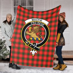 Scottish MacFie Modern Clan Tartan Blanket with Family Crest Tartan Plaid Sherpa Blanket Scottish Plaid Tartan Plaid - ScotsTee - scotstee.com