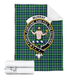 Scottish Murray of Atholl Ancient Clan Tartan Blanket with Family Crest Tartan Plaid Sherpa Blanket Scottish Plaid Tartan Plaid - ScotsTee - scotstee.com