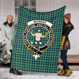 Scottish Murray of Atholl Ancient Clan Tartan Blanket with Family Crest Tartan Plaid Sherpa Blanket Scottish Plaid Tartan Plaid - ScotsTee - scotstee.com