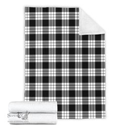Scottish MacFarlane Black White Clan Tartan Blanket Tartan Plaid Sherpa Blanket Scottish Plaid Tartan Plaid - ScotsTee - scotstee.com