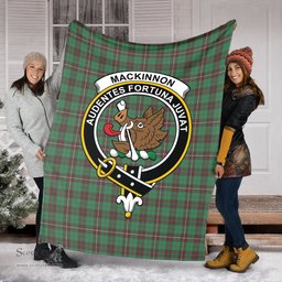 Scottish MacKinnon Hunting Ancient Clan Tartan Blanket with Family Crest Tartan Plaid Sherpa Blanket Scottish Plaid Tartan Plaid - ScotsTee - scotstee.com