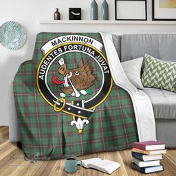 Scottish MacKinnon Hunting Ancient Clan Tartan Blanket with Family Crest Tartan Plaid Sherpa Blanket Scottish Plaid Tartan Plaid - ScotsTee - scotstee.com