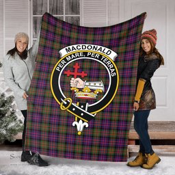 Scottish MacDonald Modern Clan Tartan Blanket with Family Crest Tartan Plaid Sherpa Blanket Scottish Plaid Tartan Plaid - ScotsTee - scotstee.com