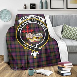 Scottish MacDonald Modern Clan Tartan Blanket with Family Crest Tartan Plaid Sherpa Blanket Scottish Plaid Tartan Plaid - ScotsTee - scotstee.com