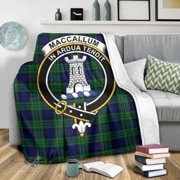 Scottish MacCallum Modern Clan Tartan Blanket with Family Crest Tartan Plaid Sherpa Blanket Scottish Plaid Tartan Plaid - ScotsTee - scotstee.com