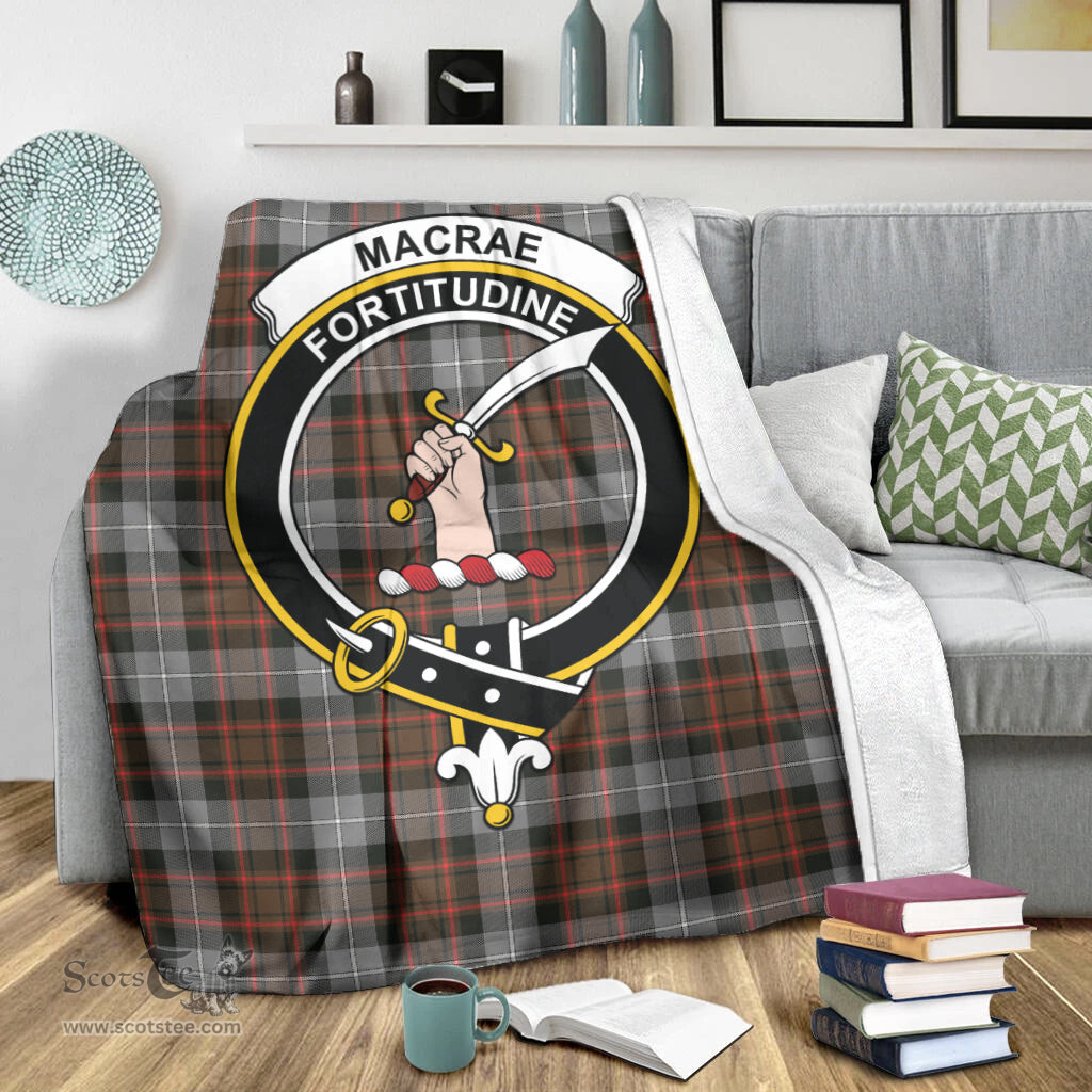Scottish MacRae Hunting Weathered Clan Tartan Blanket with Family Crest Tartan Plaid Sherpa Blanket Scottish Plaid Tartan Plaid - ScotsTee - scotstee.com