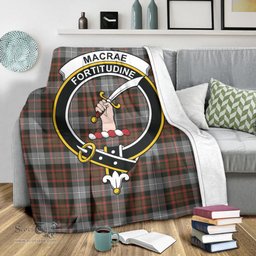 Scottish MacRae Hunting Weathered Clan Tartan Blanket with Family Crest Tartan Plaid Sherpa Blanket Scottish Plaid Tartan Plaid - ScotsTee - scotstee.com