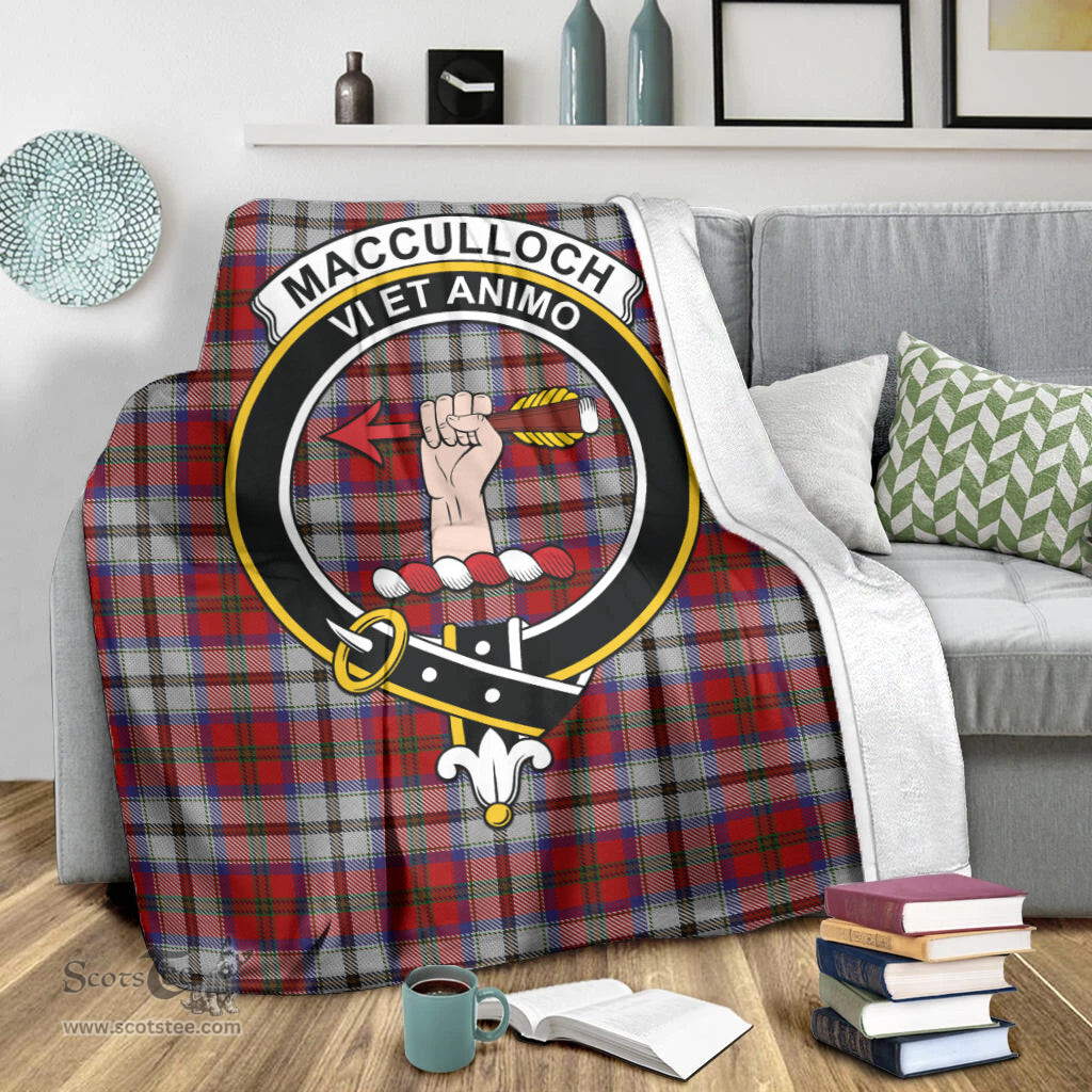 Scottish MacCulloch Dress Clan Tartan Blanket with Family Crest Tartan Plaid Sherpa Blanket Scottish Plaid Tartan Plaid - ScotsTee - scotstee.com