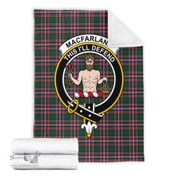 Scottish MacFarlane Hunting Modern Clan Tartan Blanket with Family Crest Tartan Plaid Sherpa Blanket Scottish Plaid Tartan Plaid - ScotsTee - scotstee.com