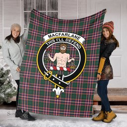 Scottish MacFarlane Hunting Modern Clan Tartan Blanket with Family Crest Tartan Plaid Sherpa Blanket Scottish Plaid Tartan Plaid - ScotsTee - scotstee.com