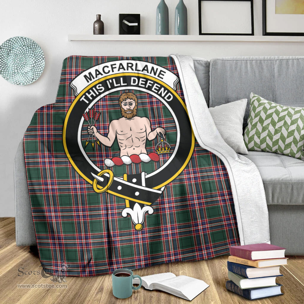 Scottish MacFarlane Hunting Modern Clan Tartan Blanket with Family Crest Tartan Plaid Sherpa Blanket Scottish Plaid Tartan Plaid - ScotsTee - scotstee.com