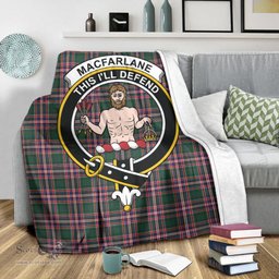 Scottish MacFarlane Hunting Modern Clan Tartan Blanket with Family Crest Tartan Plaid Sherpa Blanket Scottish Plaid Tartan Plaid - ScotsTee - scotstee.com