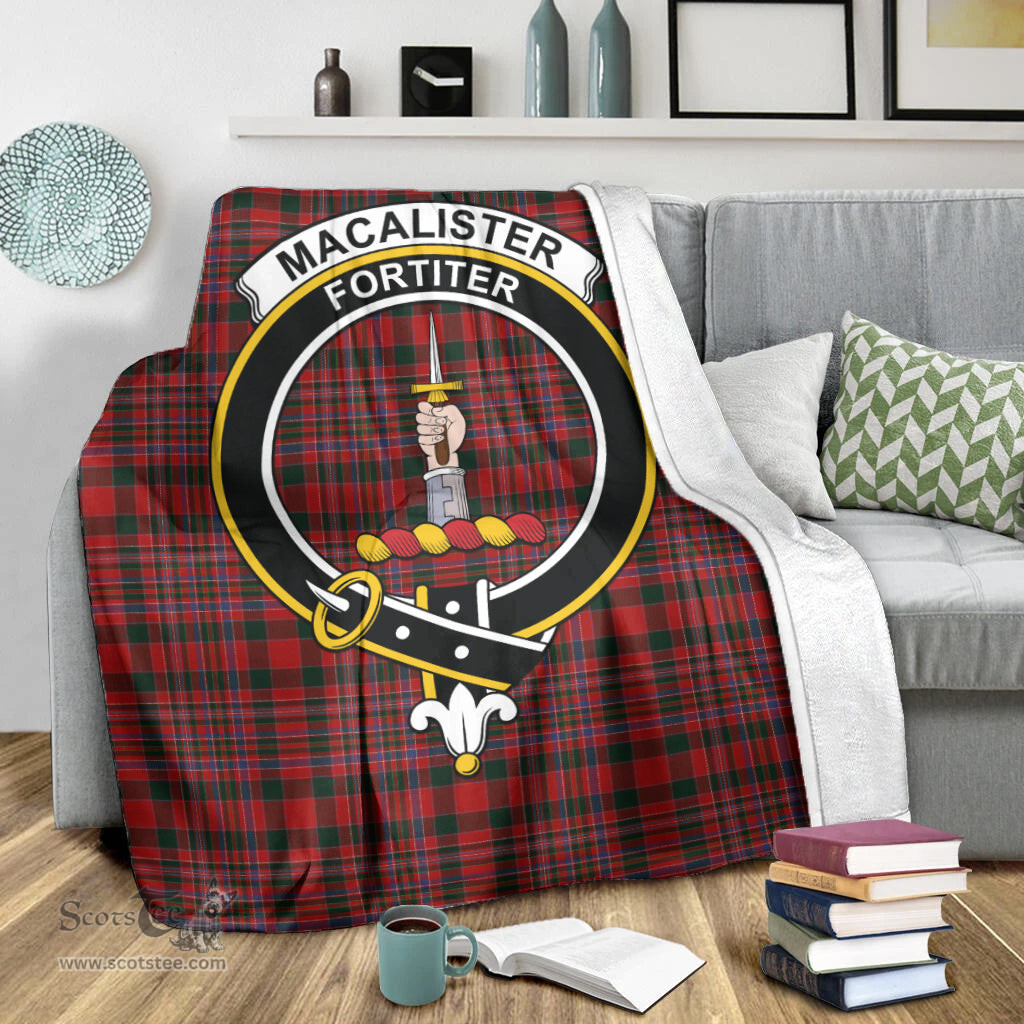 Scottish MacAlister Clan Tartan Blanket with Family Crest Tartan Plaid Sherpa Blanket Scottish Plaid Tartan Plaid - ScotsTee - scotstee.com