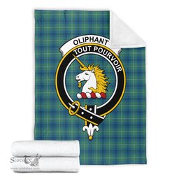Scottish Oliphant Ancient Clan Tartan Blanket with Family Crest Tartan Plaid Sherpa Blanket Scottish Plaid Tartan Plaid - ScotsTee - scotstee.com