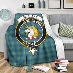 Scottish Oliphant Ancient Clan Tartan Blanket with Family Crest Tartan Plaid Sherpa Blanket Scottish Plaid Tartan Plaid - ScotsTee - scotstee.com